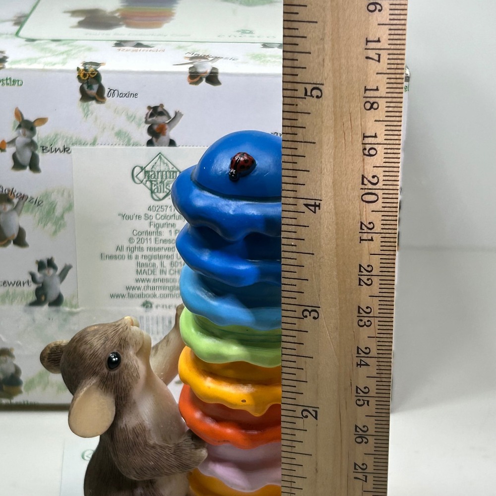 Enesco Charming Tails Youre So Colorfully Cool Mouse Ice Cream Figurine 4025717 - Picture 10 of 10